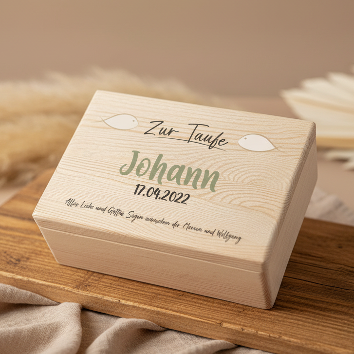 XL Memory Boxes - Natural Wood - Christening / School / Kindergarten / Communion - Personalized | Smack Boxes