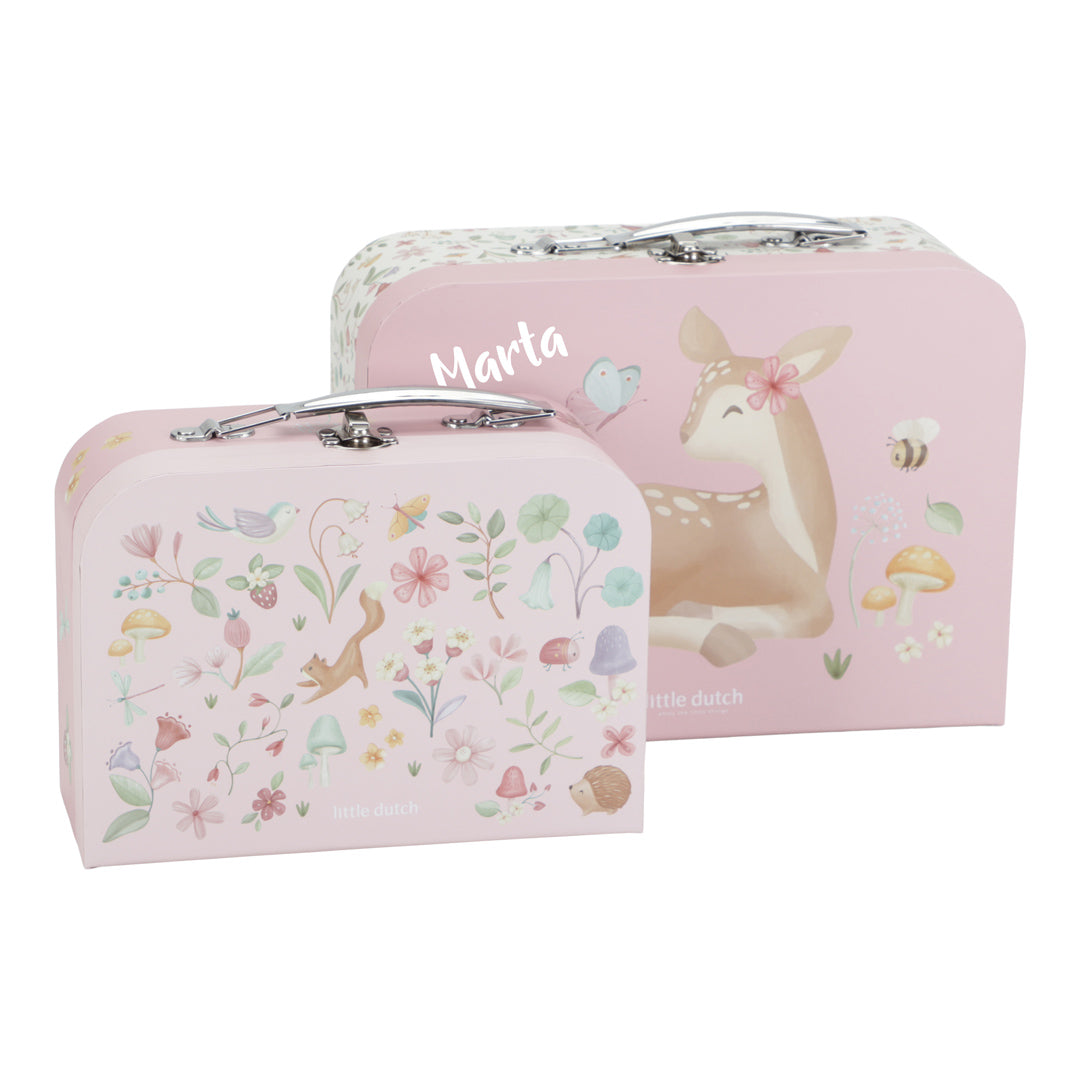 Personalisierter Kinderkoffer Fairy Garden Rosa mit Namen