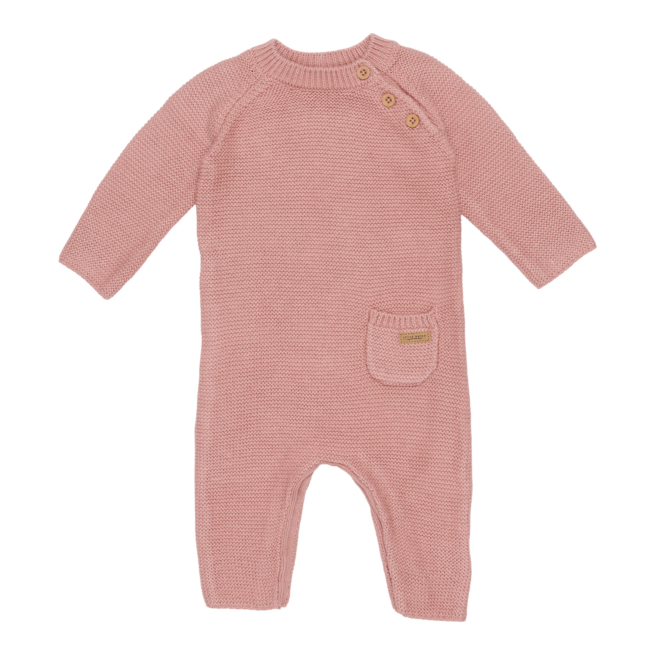 Knitted Romper Little Pink Flowers Vintage Pink | Little Dutch