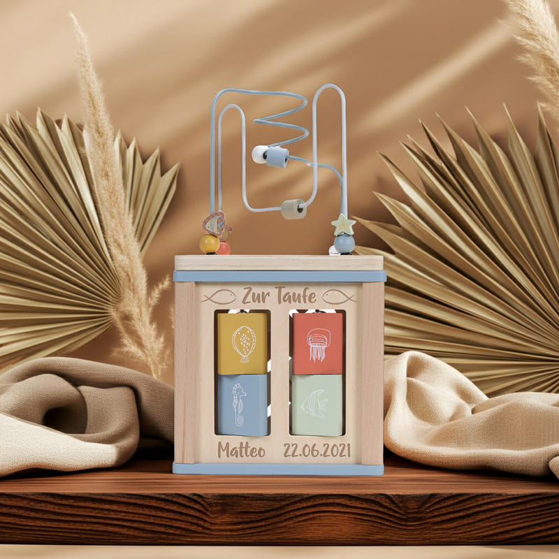 Personalized Ocean Activity Cube – Christening Gift