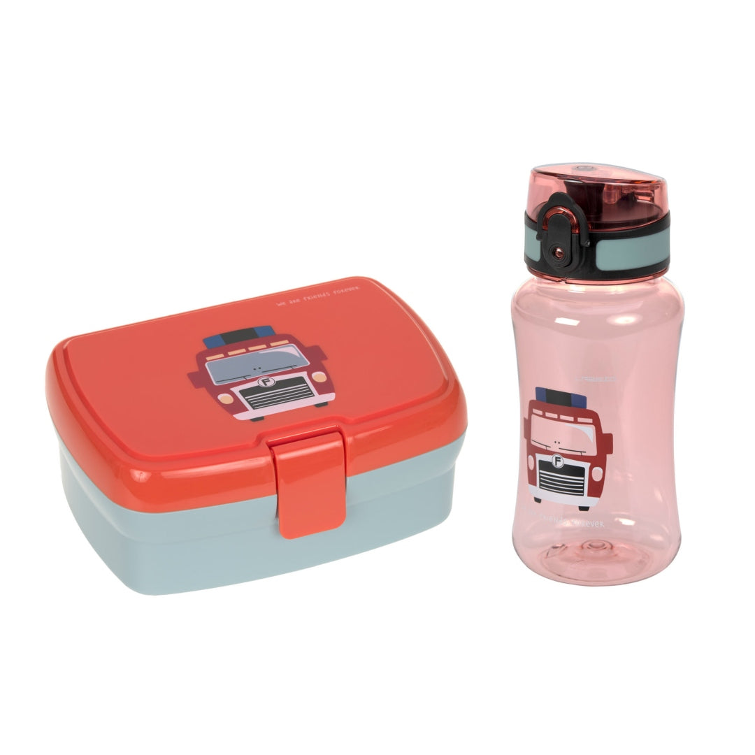 Pausen-Set Flasche & Brotdose Tiny Drivers - Feuerwehr | Lässig