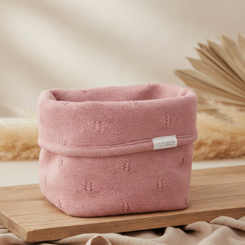 Small embroidered nursing basket - Pure Pink Blush | Little Dutch