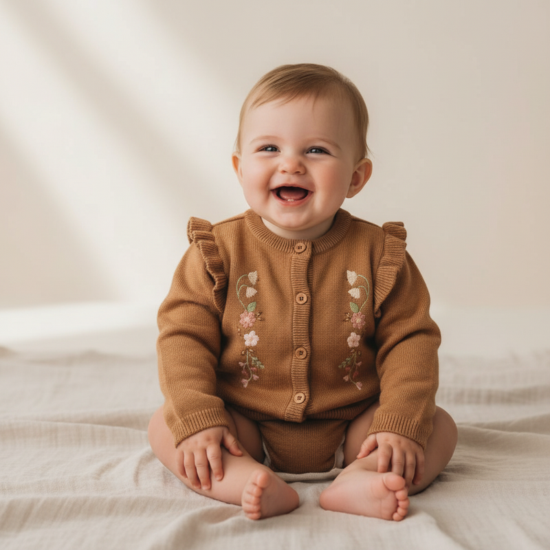 Strickjacke Braun für Babys und Kinder