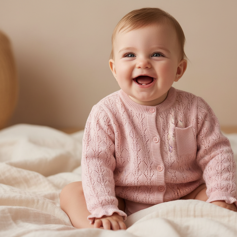 Strickjacke Lotus – Weiche Baby- und Kinderjacke
