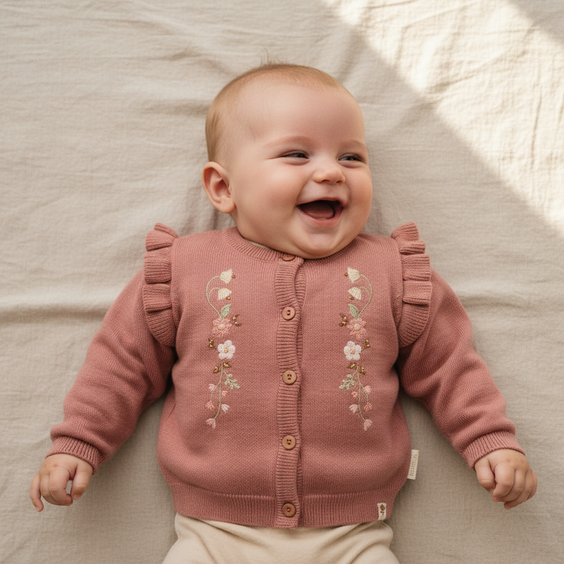 Strickjacke Warm Rose – Little Farm | Little Dutch