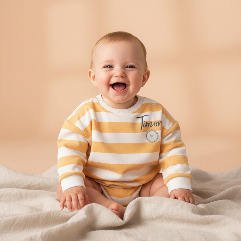 Pullover Sunny Yellow Stripes – Children's Sweater with Stripes
