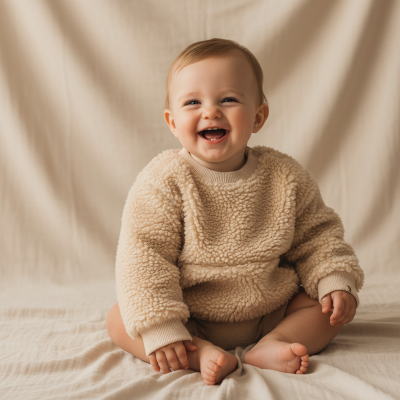 Teddy Fleece Jumper Sand – A cosy children's jumper for cold days