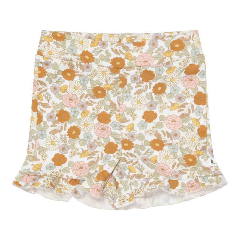 Baby Shorts mit Rüschen im Vintage Little Flowers Design aus Bio-Baumwolle