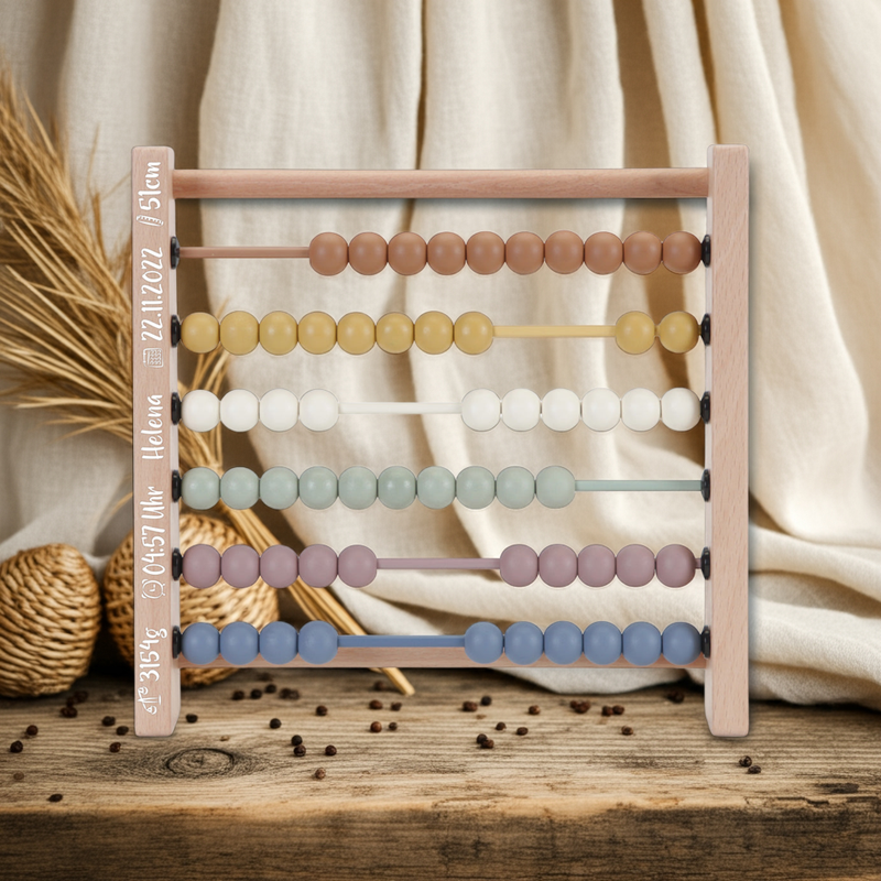 Rechenschieber Abacus Vintage aus Holz | Lernspielzeug für Kinder